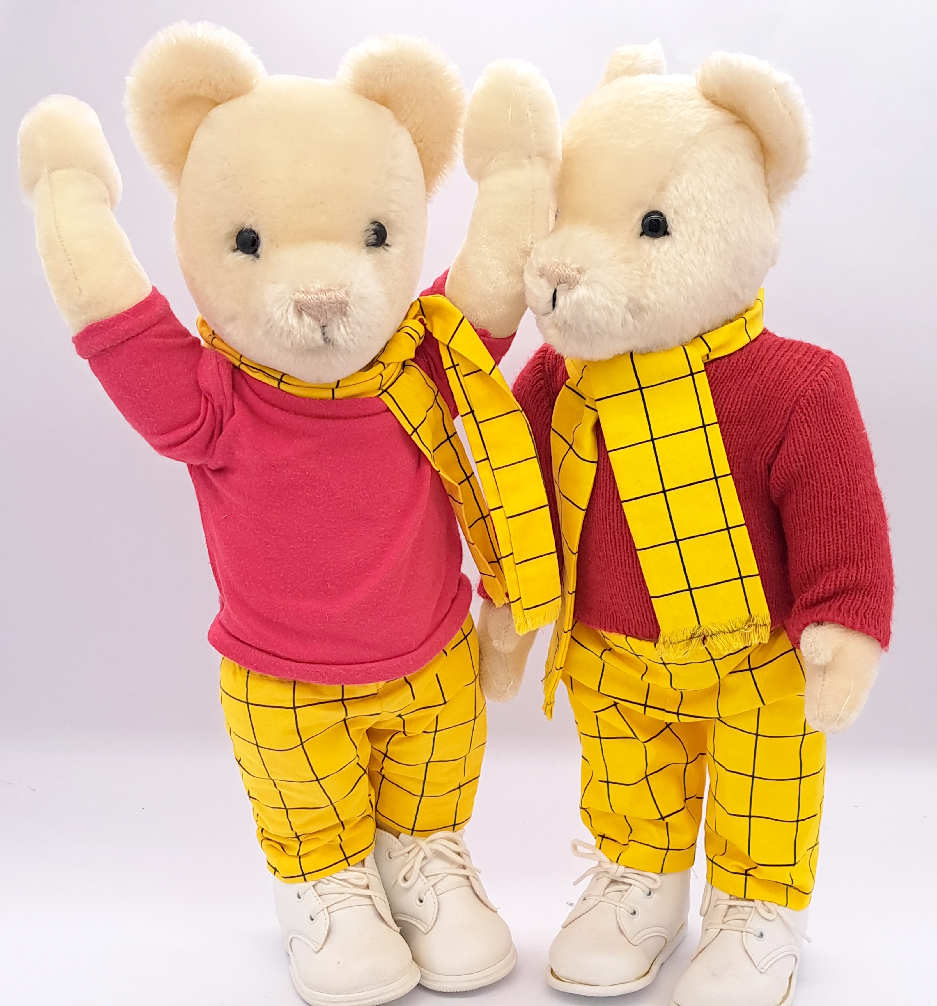 Merrythought pair of Rupert teddy bears