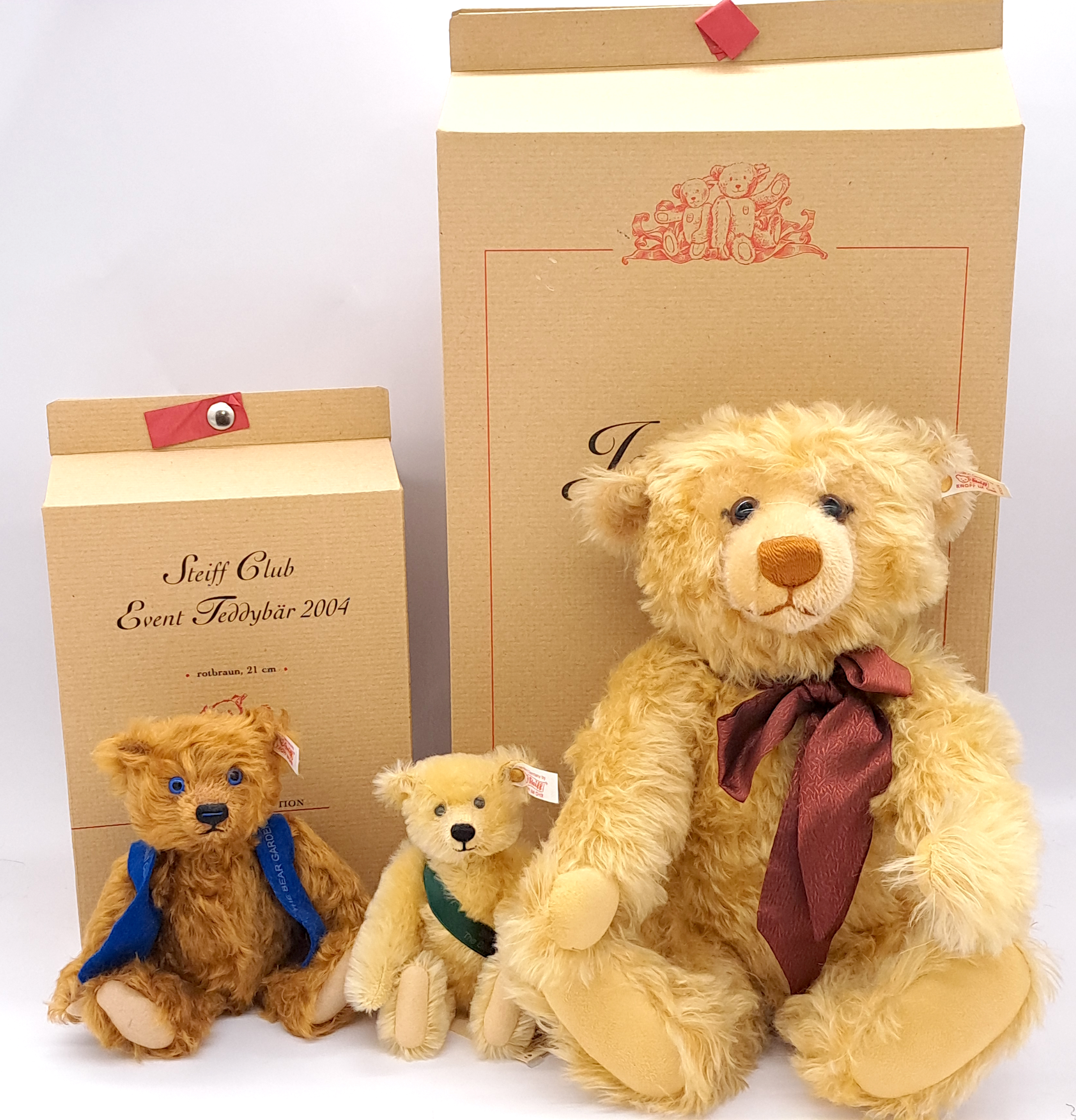 Steiff trio of teddy bears