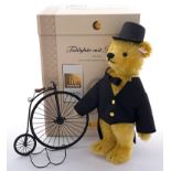 Steiff teddy bear with 'penny-farthing' velocipede