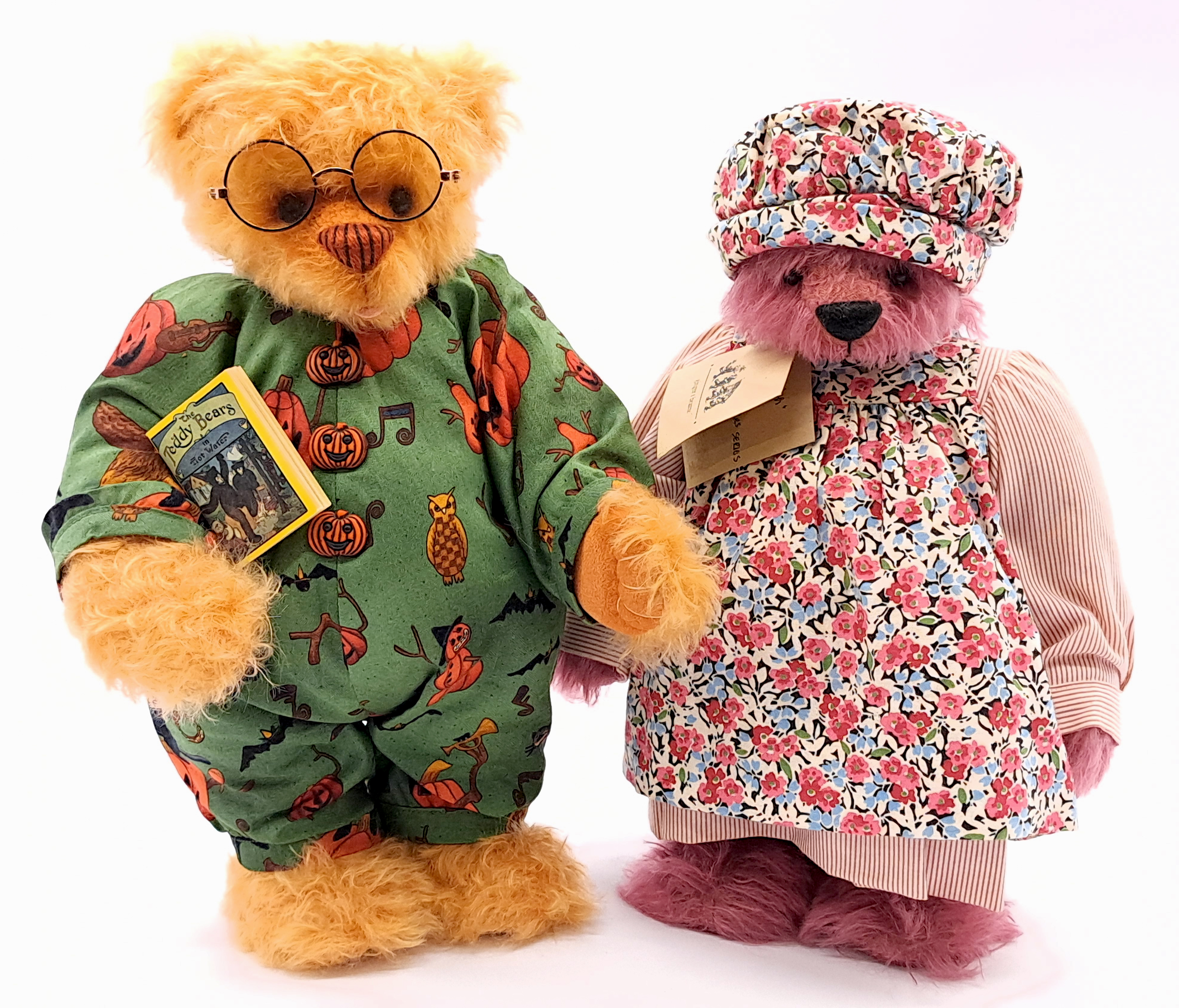 Artist designed teddy bear pair