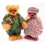 Artist designed teddy bear pair