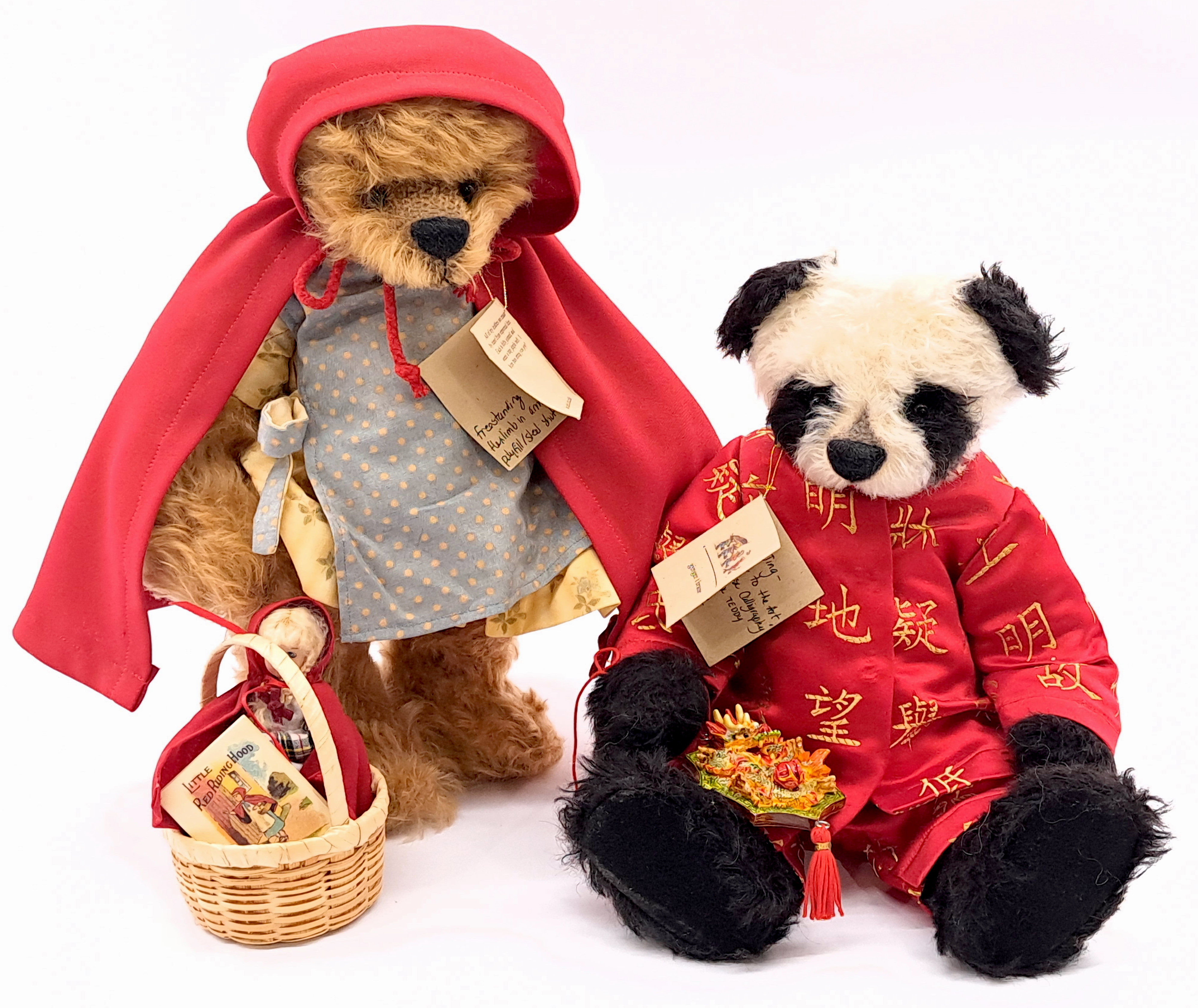 Artist designed teddy bear pair