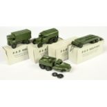 B & B Military White Metal Group Of 4 To Include AEC Matador, Diamond T Prime Mover(damaged front...