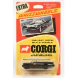 Corgi Toys Juniors 1002 "Batman" Batmobile - Black body and Whizzwheels, red interior with blue w...
