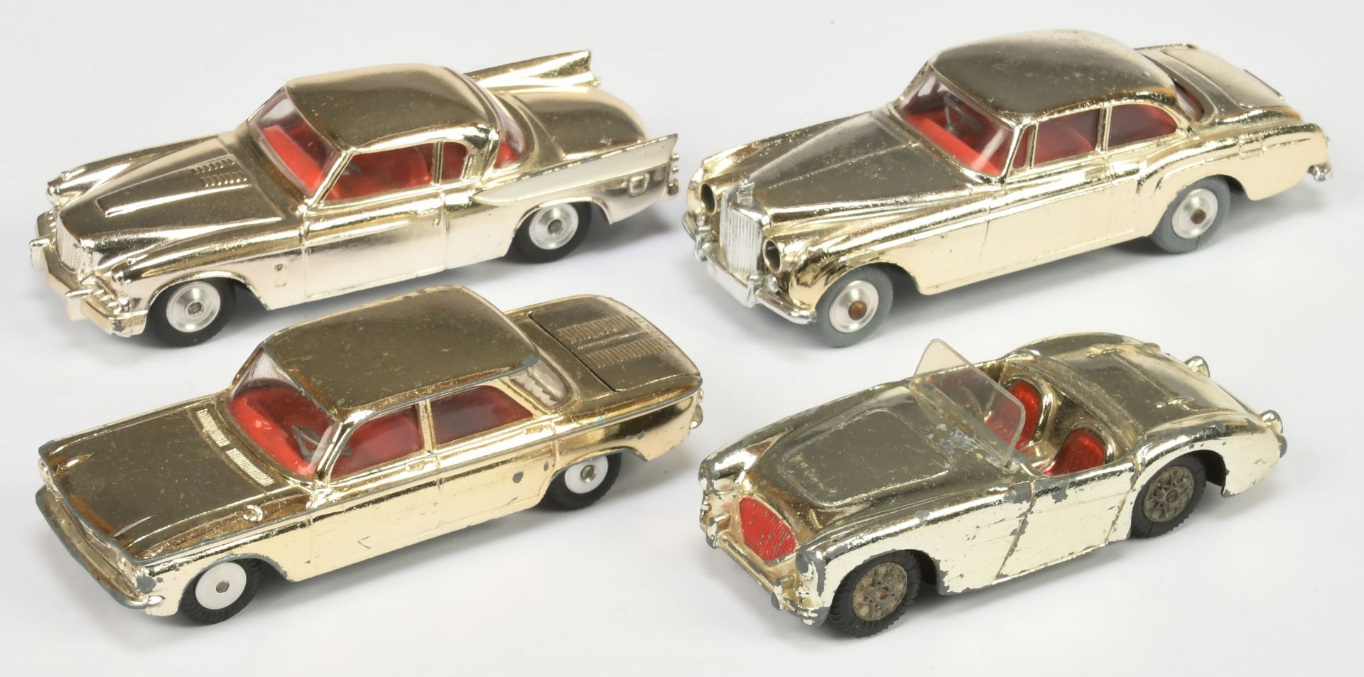 Corgi Toys Unboxed Group Of Gold Plated issues To Include - (1) Bentley continental, Studebaker "...