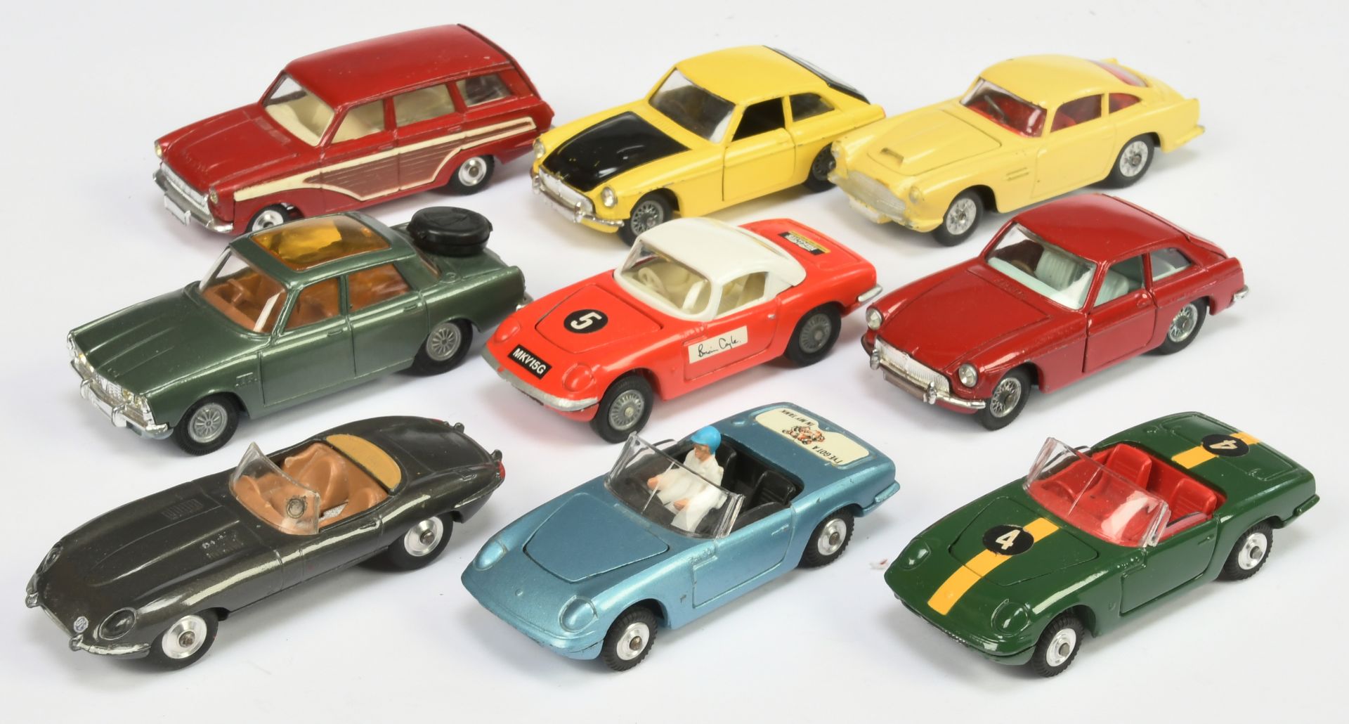 Corgi Toys Unboxed Group  To Include -  MGC GT "Completion Model" - Yellow and black, Lotus Elan ...