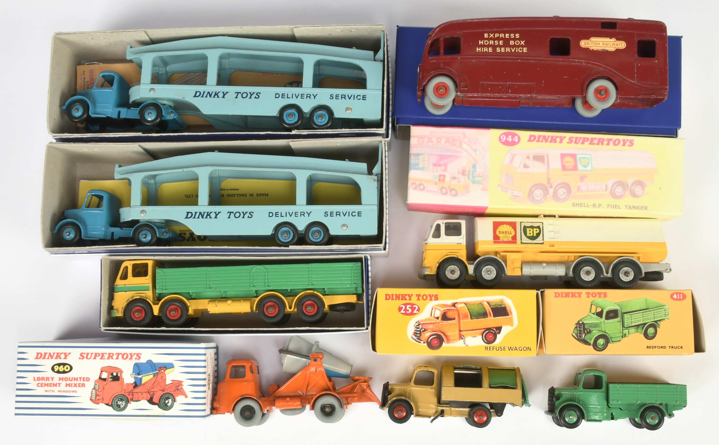 Dinky Toys Group To Include 982 Bedford Pullmore Car Transporter, 944 Leyland Octopus "Shell/BP" ...