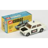 Corgi Toys 506 Sunbeam Imp "Police" Car  - White  body with black doors and bonnet, brown interio...