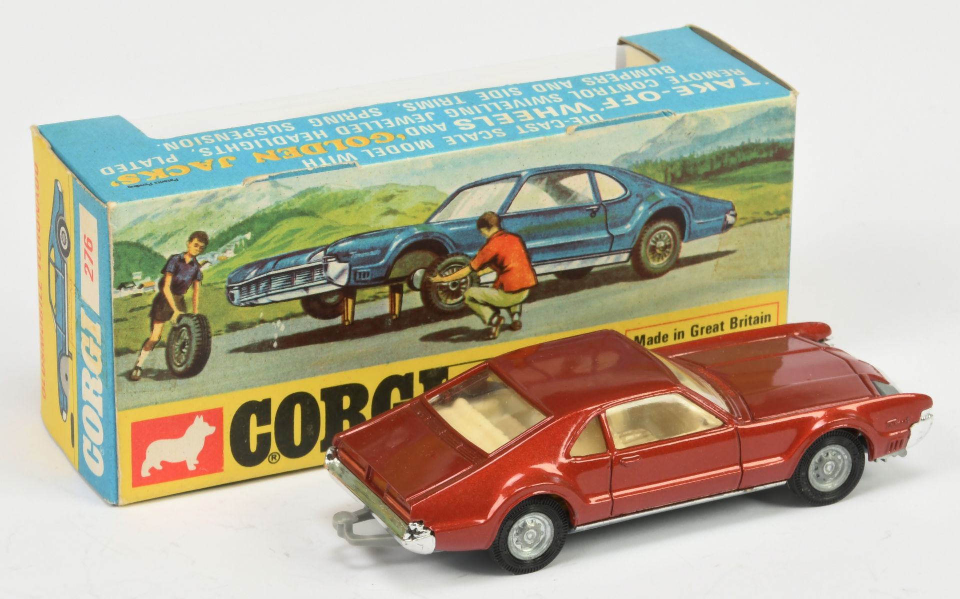 Corgi Toys  276 Oldsmobile Toronado - Metallic brown, cream interior, grey plastic tow hook and "... - Image 2 of 2