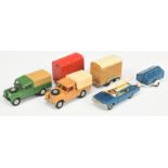 Corgi Toys Unboxed Group To Include - (1) Land Rover - Green, tan tinplate canopy with Red horse ...