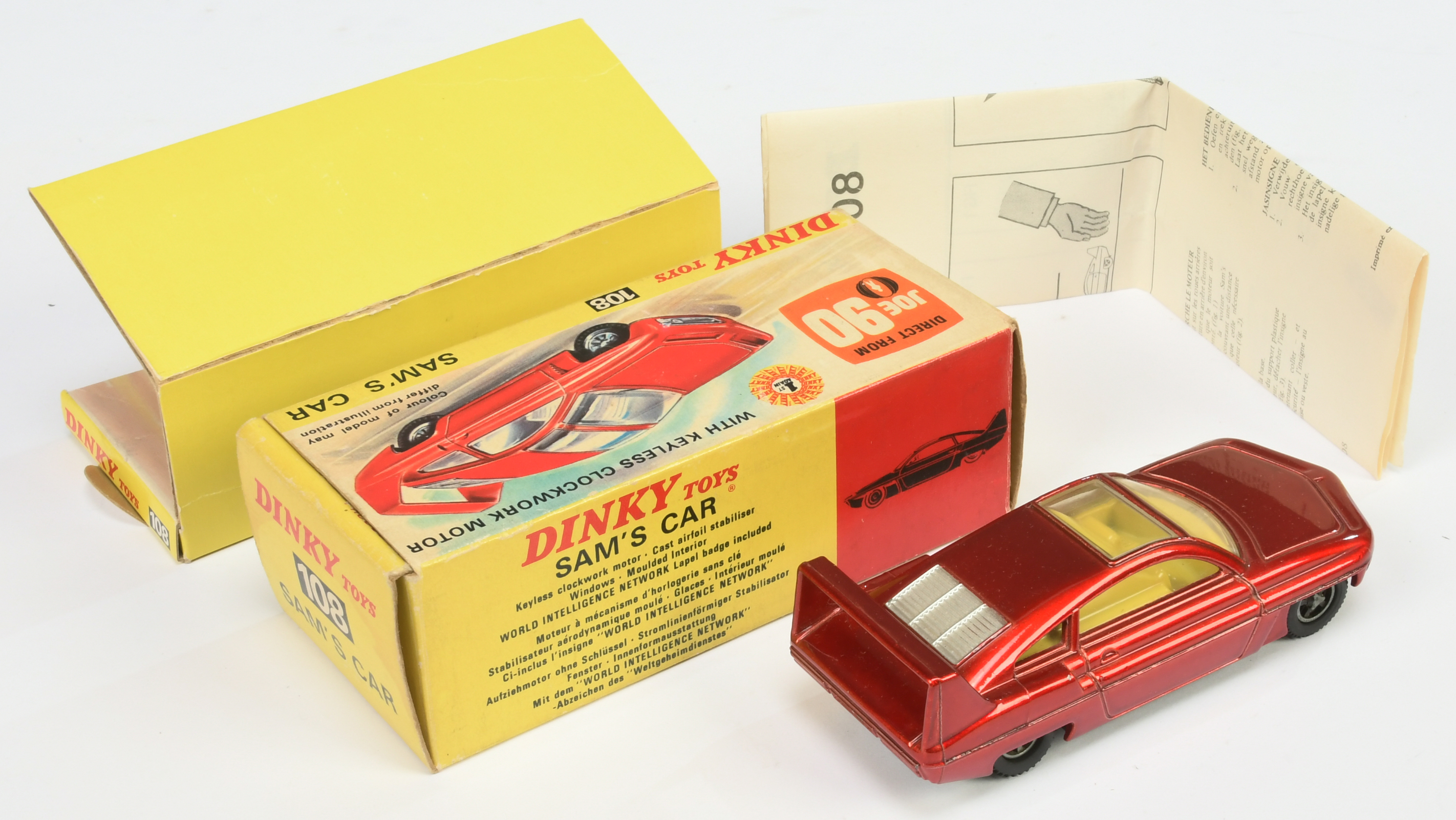 Dinky Toys 108 "Joe 90" Sam's Car - Metallic red body, yellow interior, silver engine cover, cast... - Image 2 of 2