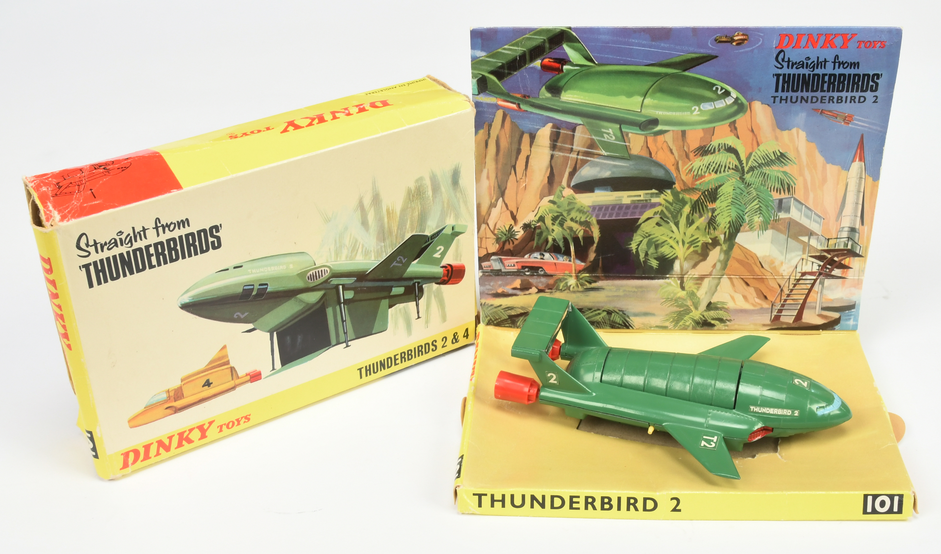 Dinky Toys 101 "Thunderbirds" - Thunderbird 2 - 1st Issue - Green, red including rear thrusters, ...