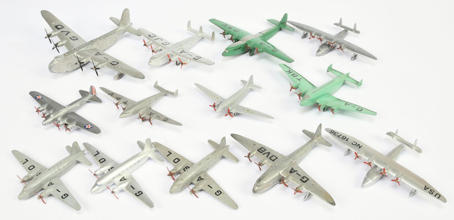 French Dinky Toys Aircraft Unboxed Group To Include - Shetland Flying Boat, Viking, Flying Boat  ...