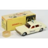 Dinky Toys 255 Ford Zodiac "Police" Car - Off white body, red interior,chrome trim, cast detailed...