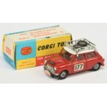 Corgi Toys 339 BMC Mini Cooper S "Rallye Monte Carlo" - Red body and interior, white roof with ch...