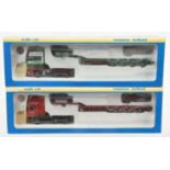Lion Toys (1/50th) A pair Of Truck and Trailers - (1) Scania "Nooteboom" - Red and (2) DAF "Cadzo...