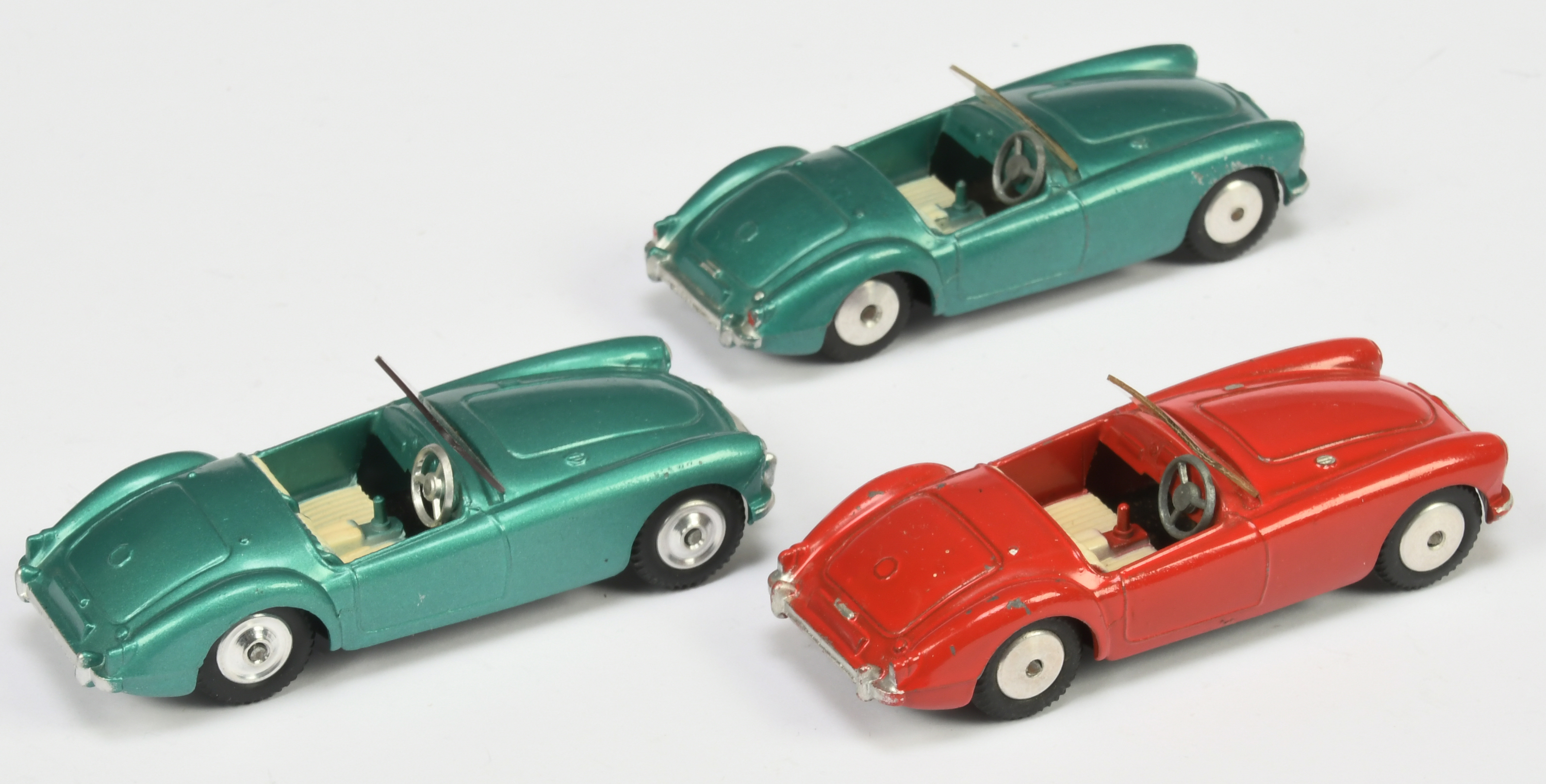 Corgi Toys Unboxed Group Of 3  MGA Sports Car - (1) Red Body, cream seats, flat spun hubs (some s... - Image 2 of 2