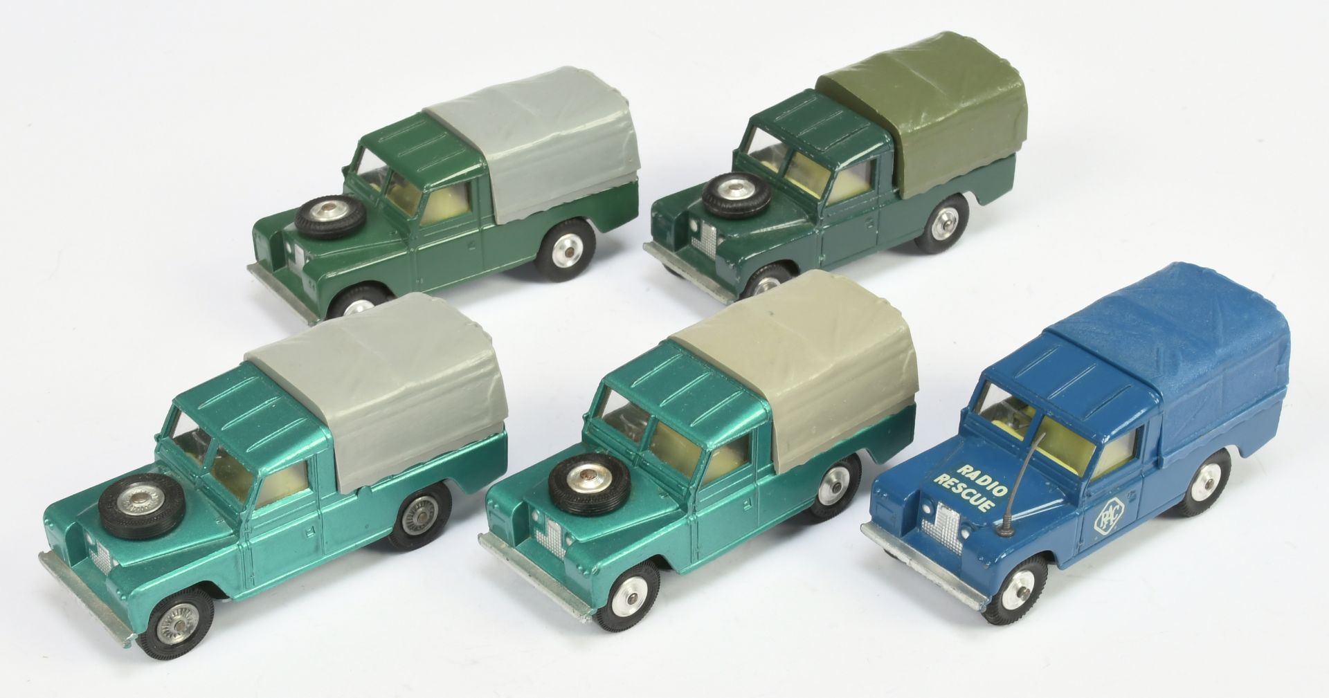 Corgi Toys  Unboxed Land Rover  - Group To Include - "RAC Radio Rescue" - Blue, lemon interior, D...