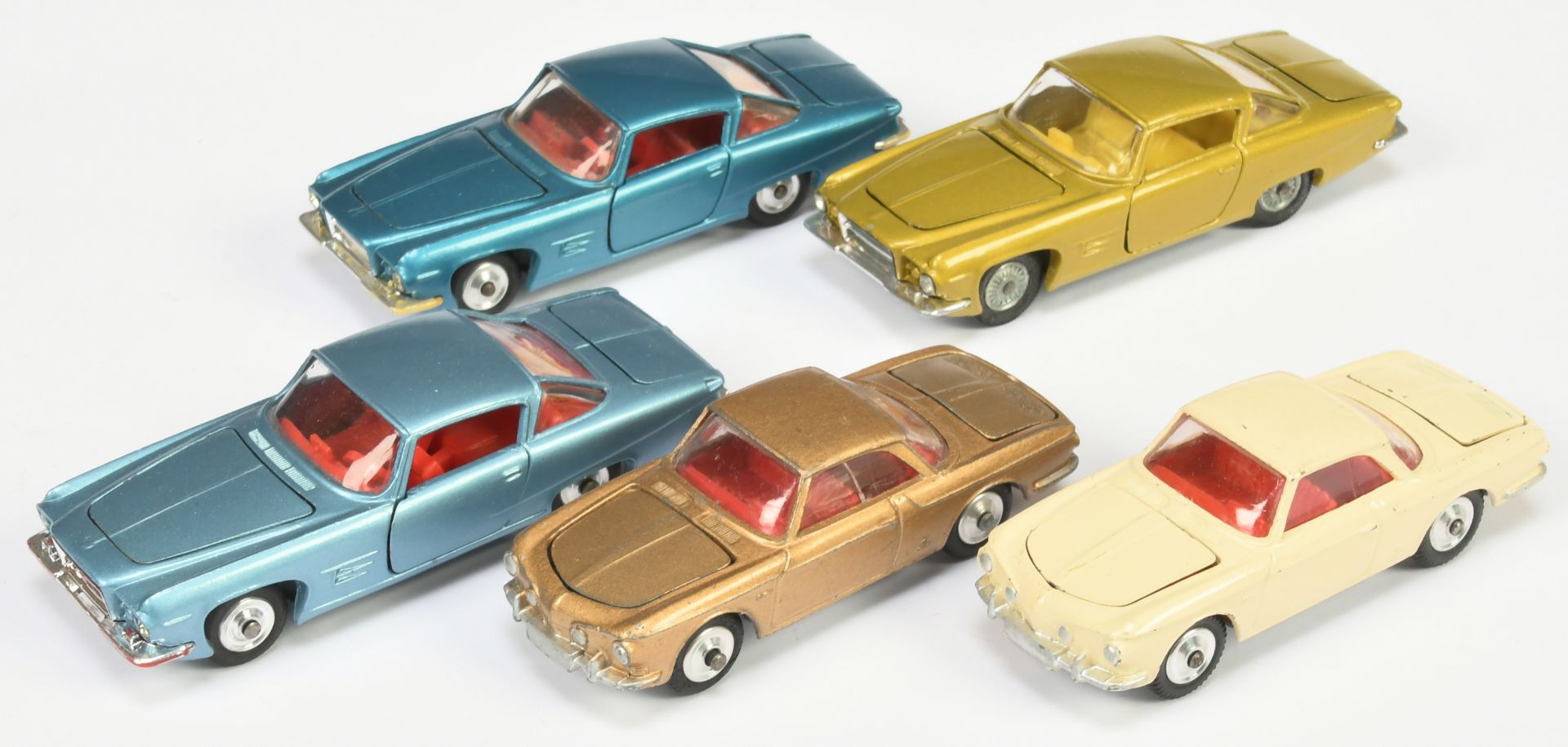 Corgi Toys Unboxed Group To Include 3 X Ghia L,6.4 - Lime body with yellow interior, Volkswagen K...