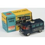 Corgi Toys 464 Commer "Police" Van - Blue body. red interior, battery operated roof light, silver...