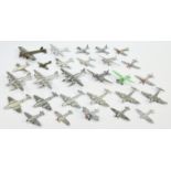French Dinky Toys Aircraft Unboxed Group To Include - Sea Plane, Whitley Bomber, hawker hurricane...