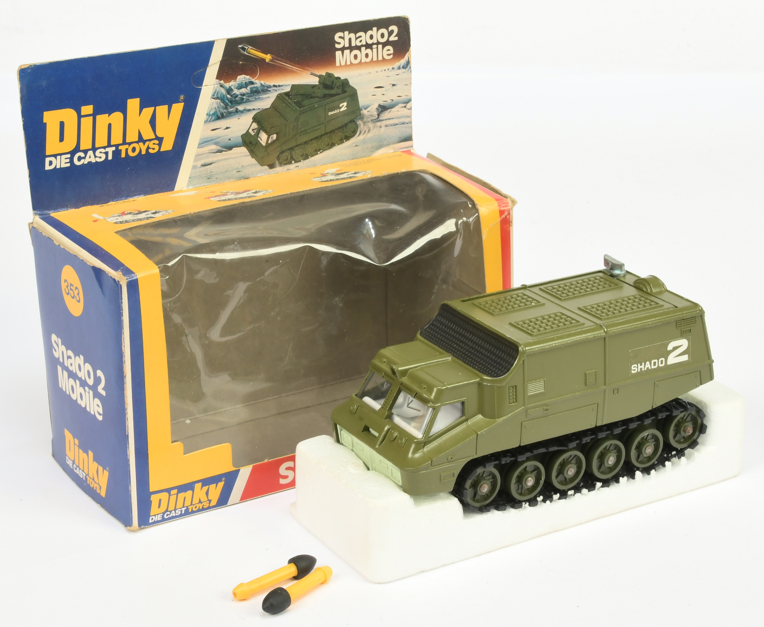 Dinky Toys 353 "UFO" Shado 2 Mobile - Green including large rollers with black rubber tracks , pa...