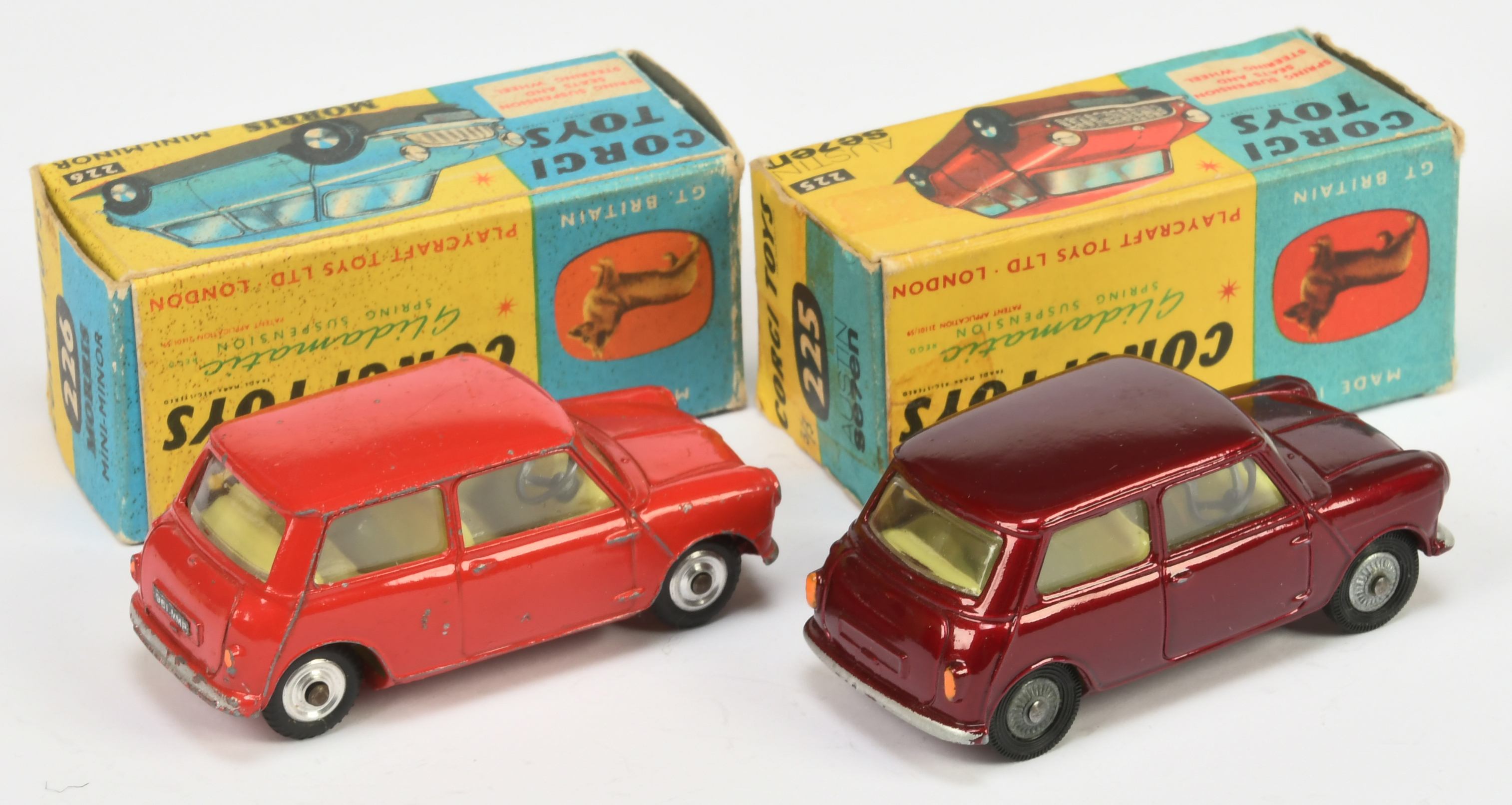 Corgi Toys 225 Austin Seven Mini - Red body, lemon interior, silver trim and spun hubs - Fair and... - Image 2 of 2