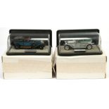 Franklin Mint (1/24th) Scale A Pair - (1) Rolls Royce Silver Ghost - Silver body with green seats...