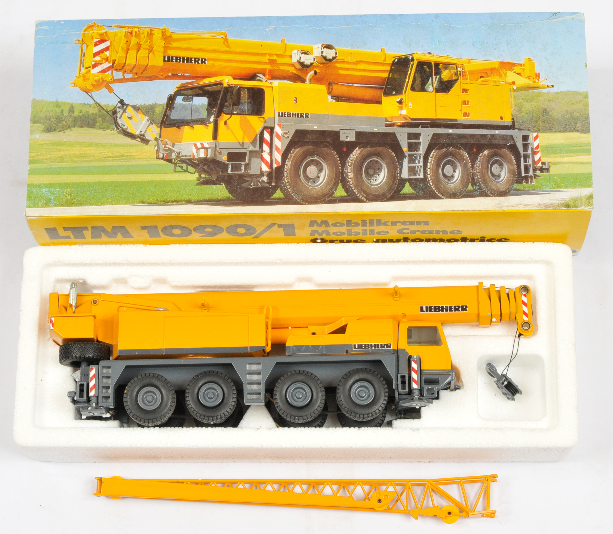 Conrad Models  (1/50th) 2087 Liebherr LTM 1090/1 Mobile Crane  - Deep Yellow and grey -Good Plus ...