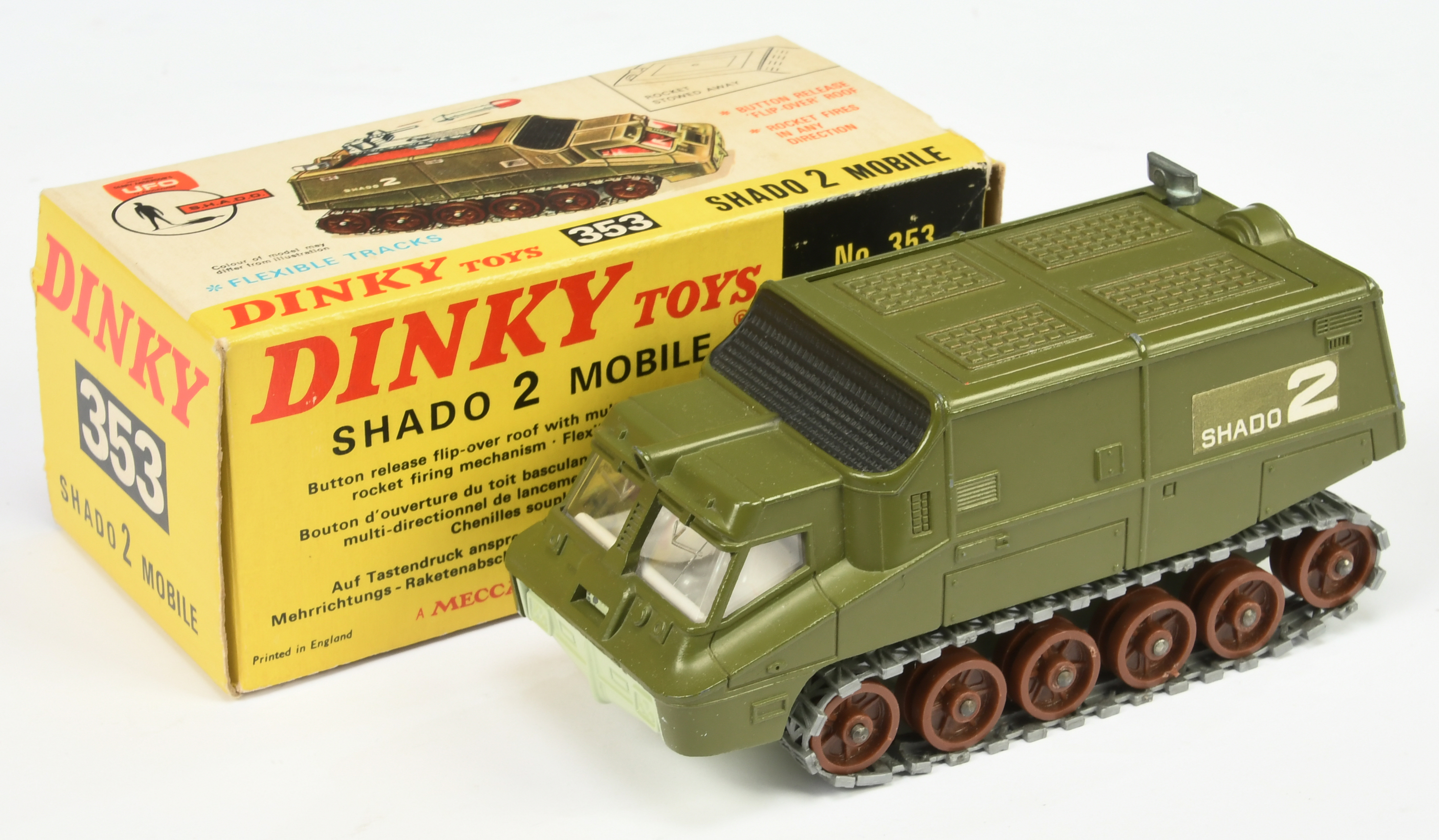 Dinky Toys 353 "UFO" Shado 2 Mobile - Green body, pale green base, off white interior, large brow...