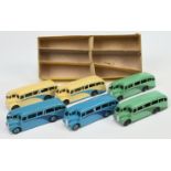 Dinky Toys 29E Trade Pack Singledecker Bus - Containing 6 Examples - (1) Mid- green, black hubs, ...