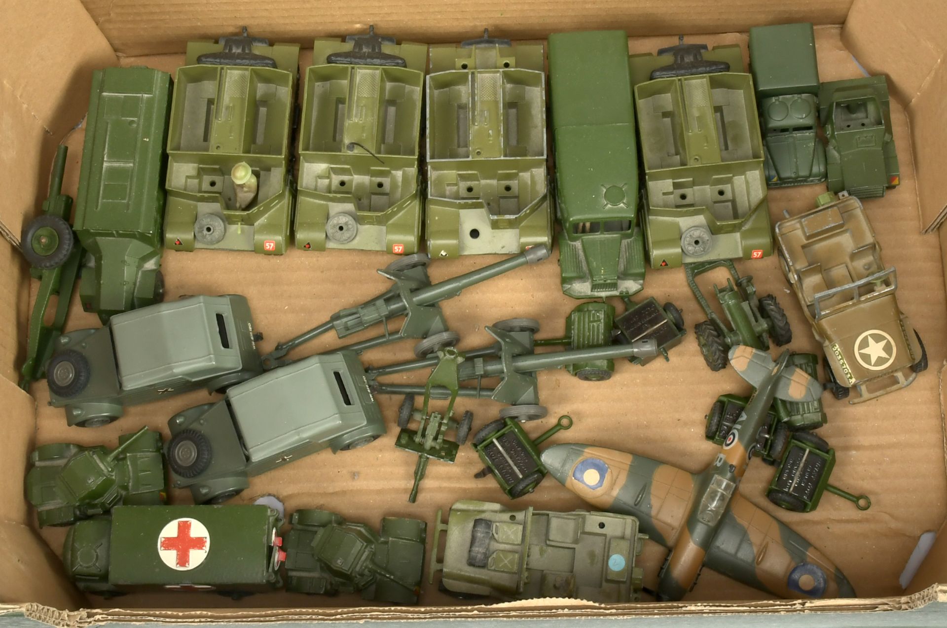 Dinky Toys Group Of Military Unboxed To Include  - (Volkswagen With P.A.K Gun, Brenn Carrier, Jee...