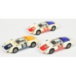 Corgi Toys Unboxed Group Of Porsche Carrera 6 Racing Cars To Include - (1) White body, red doors ...