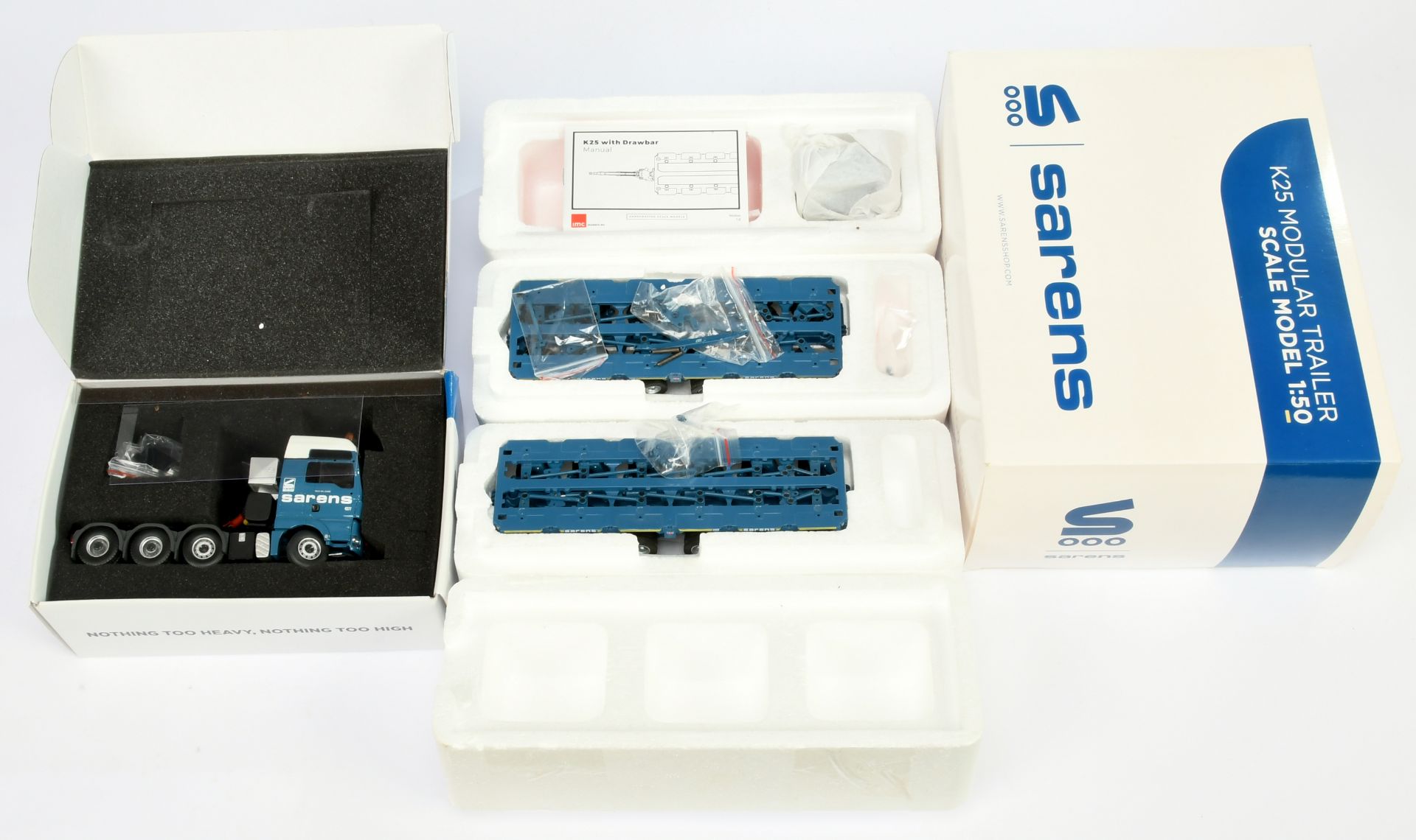 IMC Models  (1/50th) 31-0112  K25 Modular Trailer "Sarens" Blue and Tekno MAN Cab Unit - conditio...