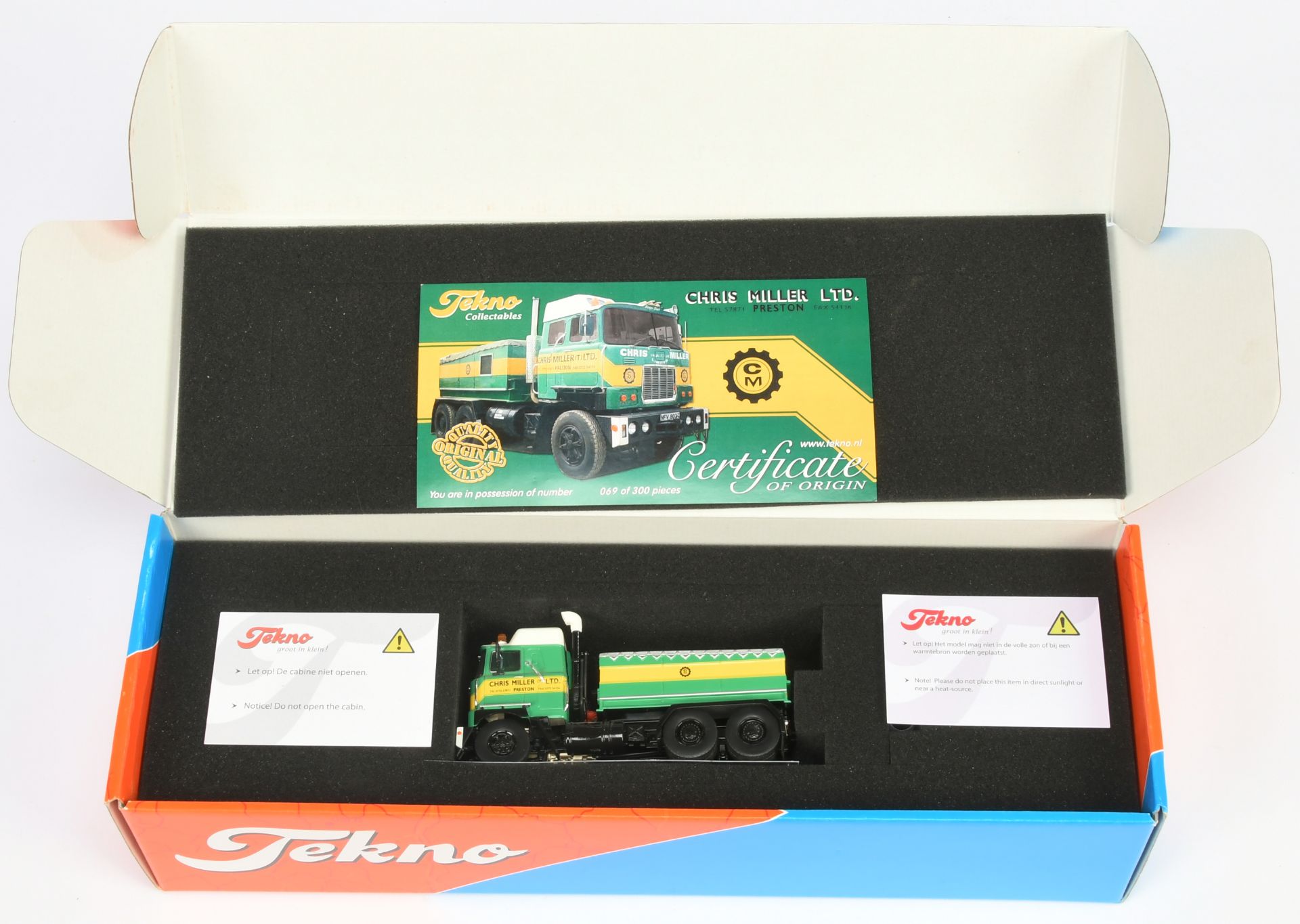 ekno (1/50th) Mack 1700 6 X 4 Ballast "Chris Miller Ltd" - Green and yellow - Excellent (does req...