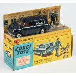 Corgi Toys 448 BMC Mini "Police" Van - Blue body, red interior, spun hubs, silver trim and aeria