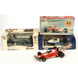 Bburago (1/14th) Lotus "Martini racing", Polistil (1/16th) Ferrari 312 T2 and Tyrrell P34  