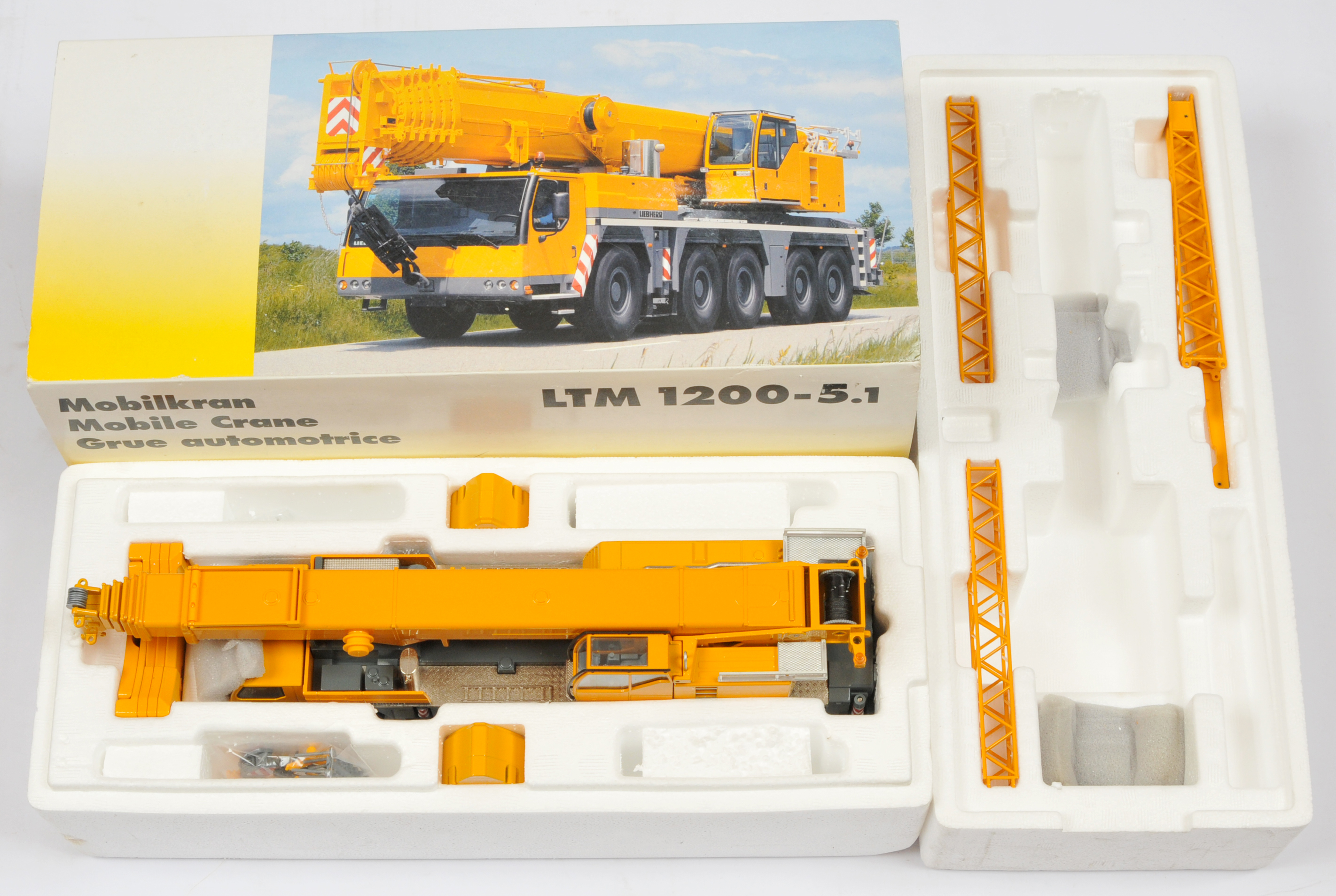 Conrad Models  (1/50th) 2101/0 Liebherr LTM 1200-5.1 Mobile Crane  - Deep Yellow and grey - Near ...