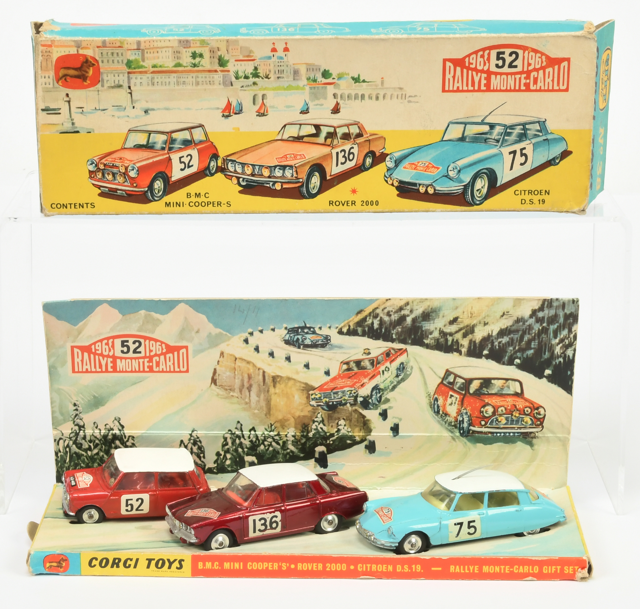 Corgi Toys GS 38 Gift Set "Rallye Monte Carlo" - To Include - (1) BMC Mini Cooper S - Red includi...