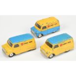 Corgi Toys Unboxed  Bedford Van "Corgi Toys"  Group Of 3 To Include - (1) Yellow body, mid-blue r...