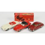 Tekno Group Of 3 - (1) 926 Jaguar Type E Open top - Off white, red interior - Excellent in a Good...