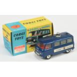 Corgi Toys 464 Commer "County Police" Van - Blue body, red interior, silver trim, spun hubs and b...