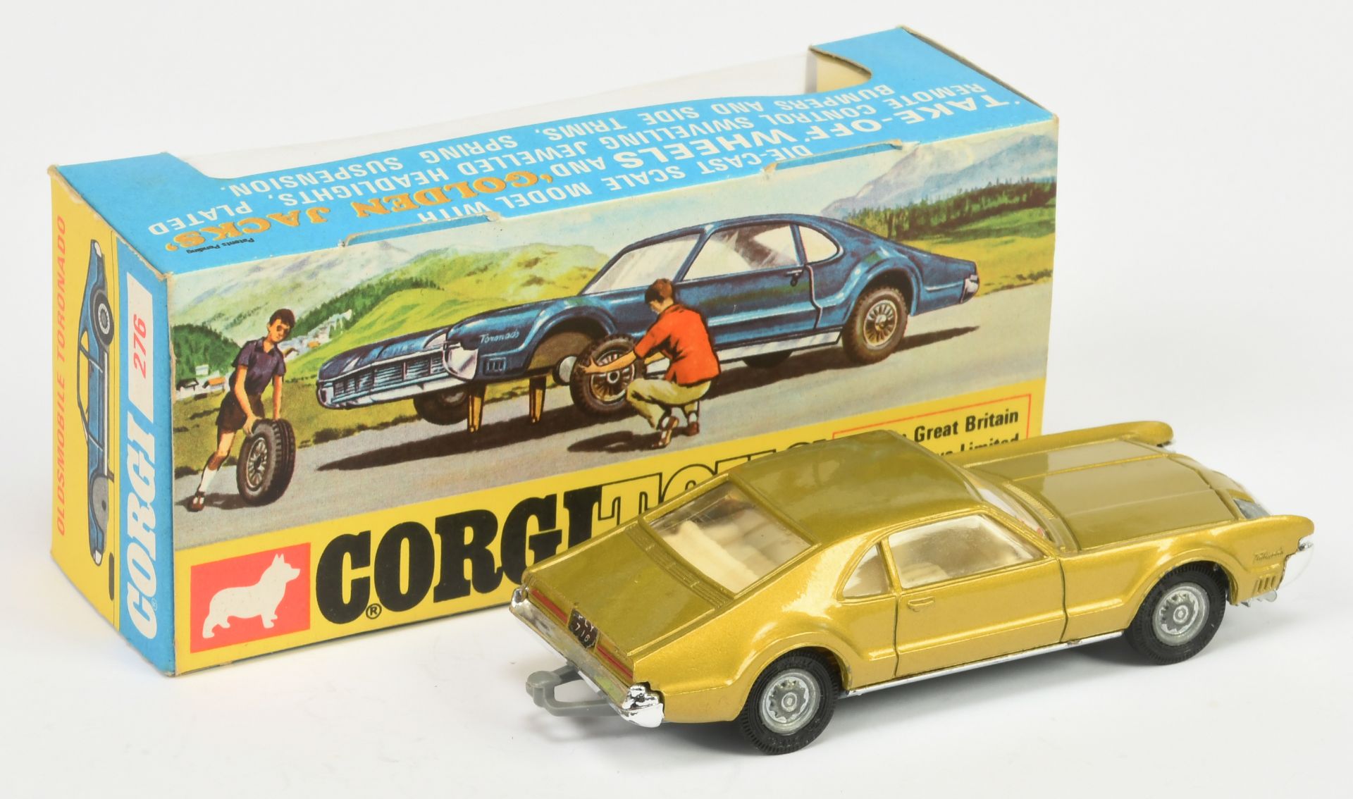 Corgi Toys  276 Oldsmobile Toronado - Metallic lime, cream interior, grey plastic tow hook and "G... - Bild 2 aus 2