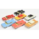 Corgi Toys Unboxed Group Of 7 Chevrolet Impala's To Include - "Police" Black and White, "Taxi" Ye...