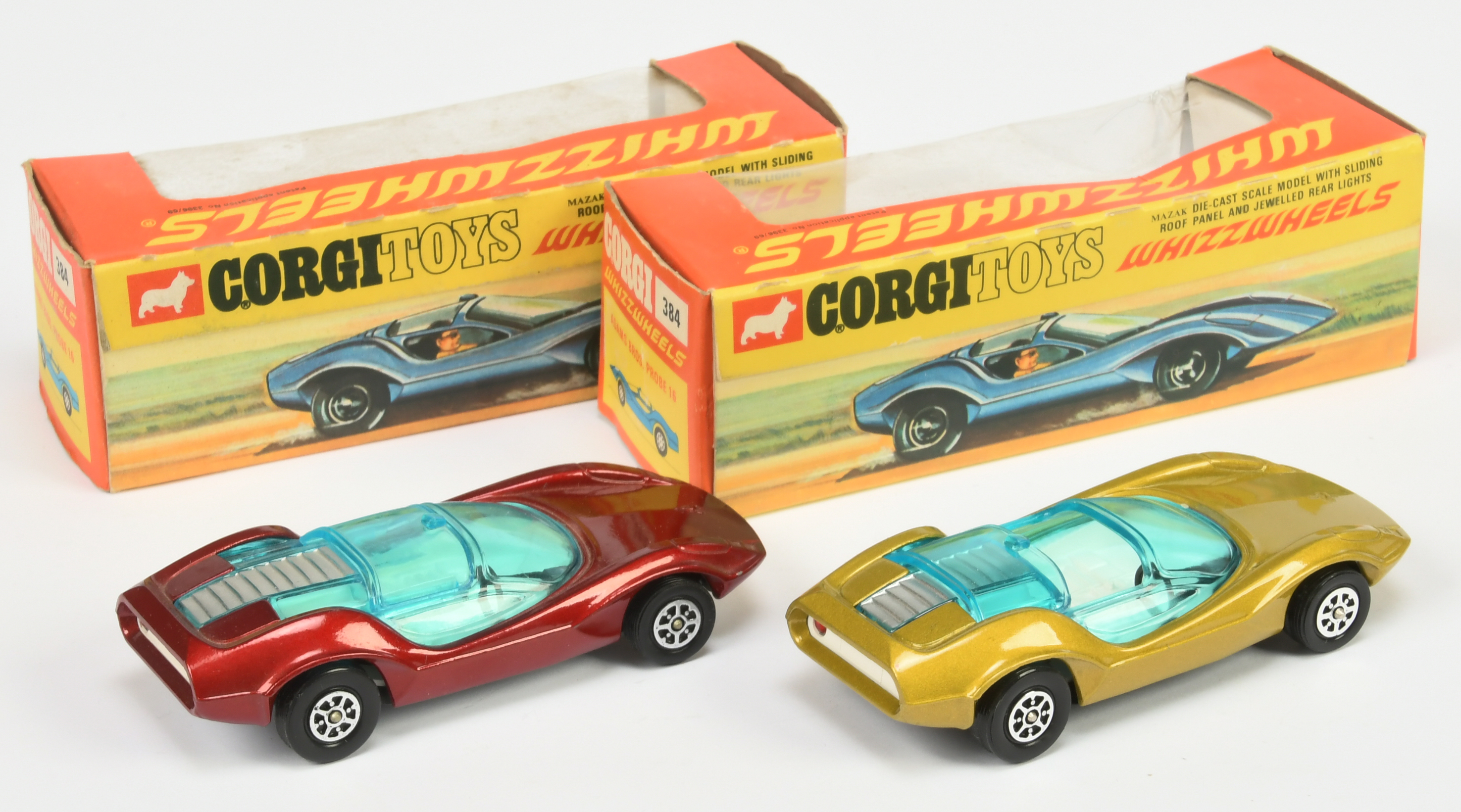 Corgi Toys Whizzwheels 384 Adams Bros Probe 16 A Pair - (1) Metallic Gold-Green, white interior a... - Image 2 of 2