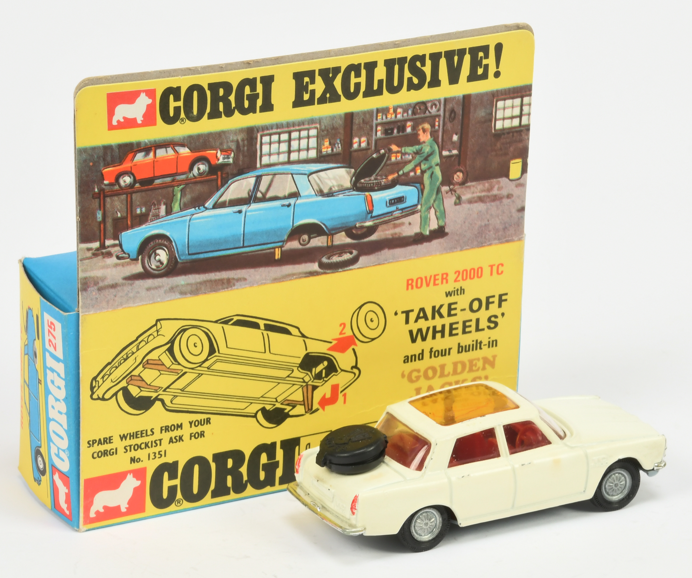 Corgi Toys  275 Rover 2000 TC - Off White body, amber roof panel, red interior, chrome trim and "... - Image 2 of 2