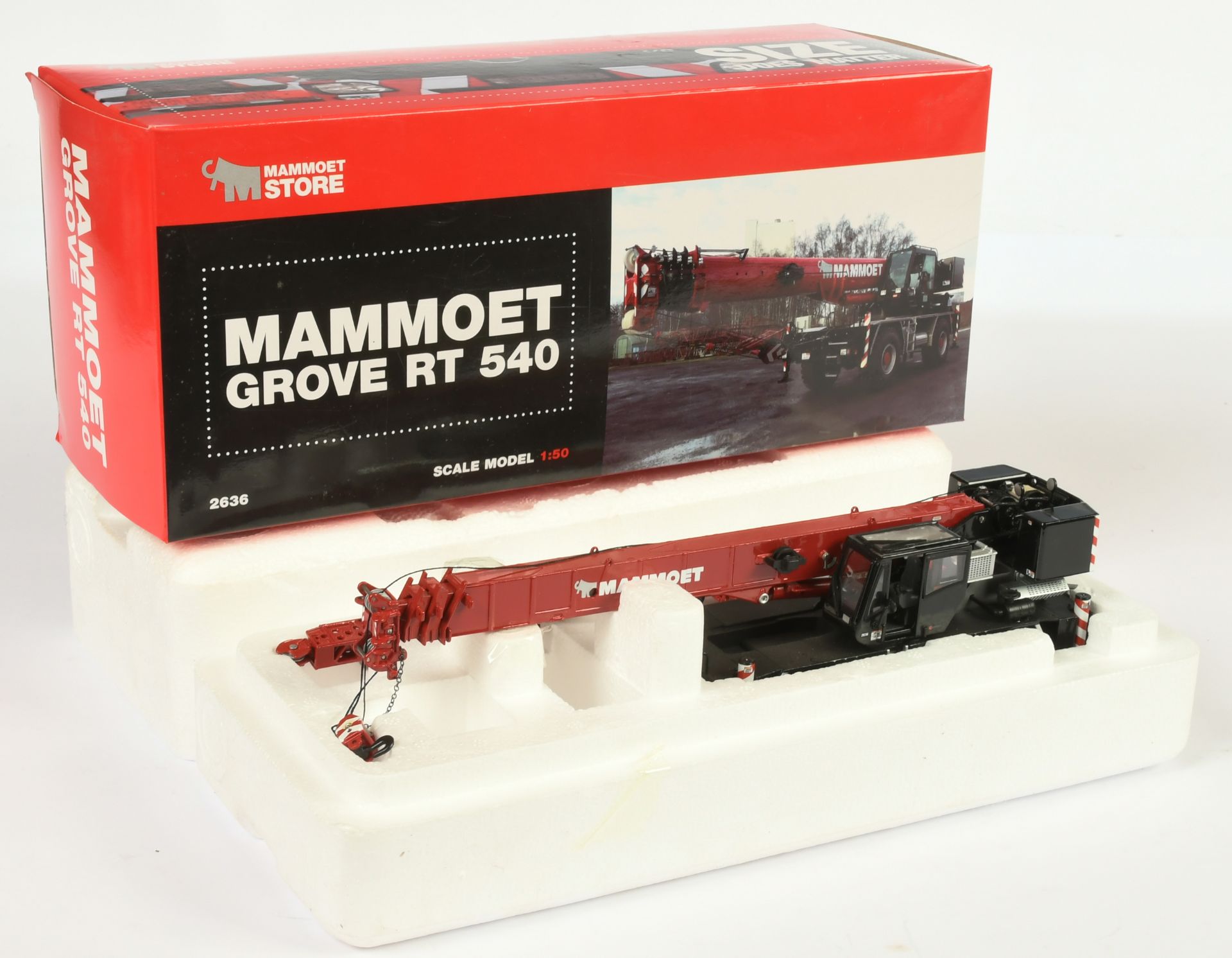 WSI Models (1/50th) 02-1807 "Mammoet" Grove RT540 Crane Truck - Red and black  - Mint in a Excell...