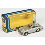 Corgi Toys 270 "James Bond" Aston Martin DB5 - 2nd issue - Silver body, red interior with "James ...