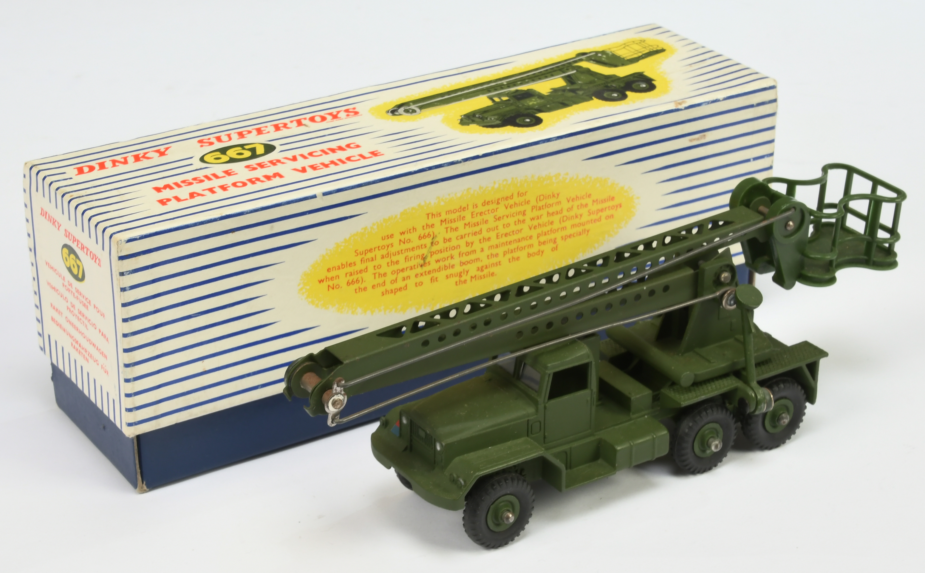 Dinky Toys Military 667 Missile Servicing Platform Vehicle  - Green including hubs and basket