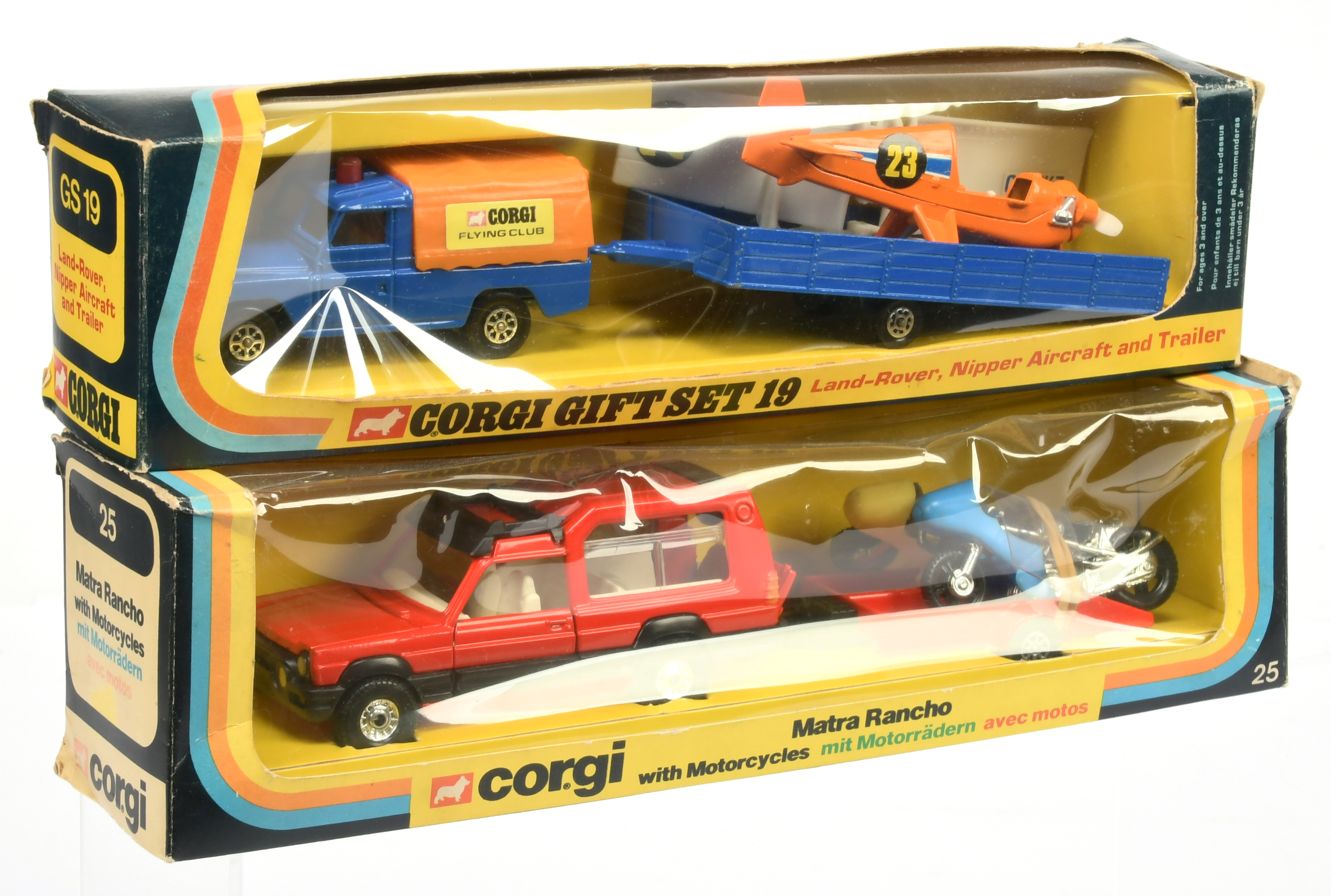 Corgi Toys Gift Sets A Pair - (1) GS19 Corgi Flying Club" - Land Rover and Nipper Aircraft on tra...